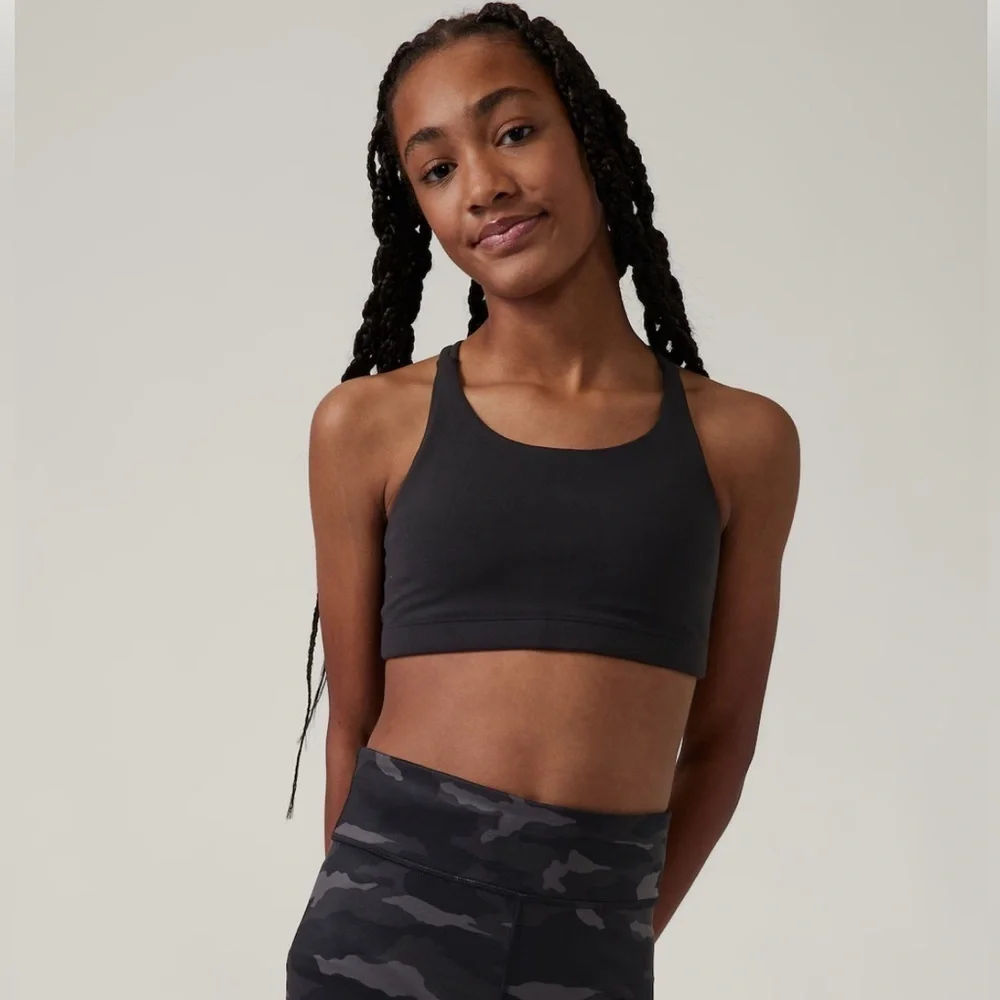 NWT Athleta Girl Bundle of two Upbeat Black Bras Size L/12